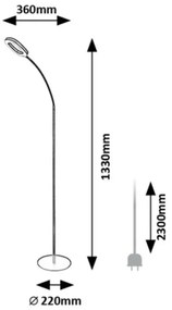 Lampă de podea cu LED Rabalux 74004 Rader, 11 W, negru