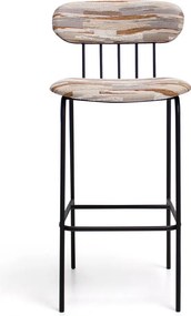 Scaun lemn masiv de Bar Miki Cadru Metalic Sudat Șezut și Spătar Tapițate Design Elegant Personalizabil