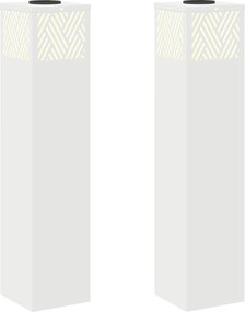 vidaXL Lumină LED Solară pentru Alei 2 pcs Alb Oțel laminat la rece