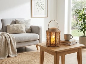 Lanterna cu sclipici NATUR GLAM 21 cm, natural