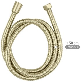 Furtun de duș auriu mat din oțel inoxidabil 150 cm Brass – Wenko