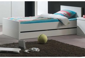 Pat Individual Lara 90x200 cm, pentru Copii/Tineri, Alb – Vipack