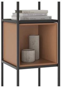 Bibliotecă neagră/cărămizie 36x179 cm Anya – Marckeric