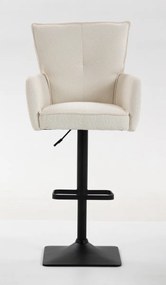 HR250KW Scaun Crem Boucle Bază Neagră