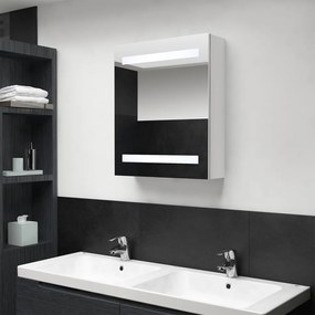 326486 vidaXL Dulap de baie cu oglindă și LED alb strălucitor 50x14x60 cm