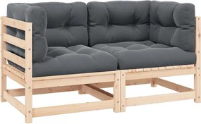 vidaXL Canapele de colț de grădină cu perne, 2 buc., lemn masiv de pin