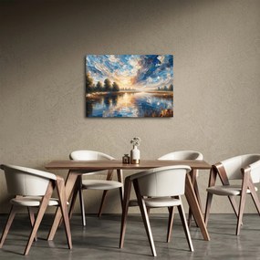 Tablou - Pictură cu soarele deasupra apei (70x50 cm)
