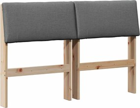 vidaXL Tăblie tapițată Gri închis 120 cm Lemn de pin masiv