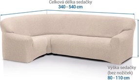 Nueva Textura Huse super elastice RUBINIA smântânii colţar (l. 340 - 540 cm)
