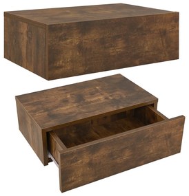 Noptiera montata pe perete 46x30x15 cm cu sertar, aspect lemn