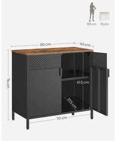 Comodă FIRA negru/maro