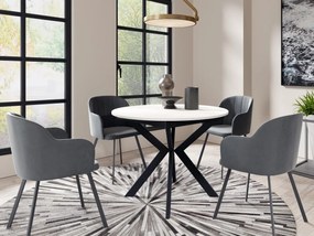 Masă sufragerie extensibilă Ulnasia 100 (Negru + Alb arctic) (pentru 2-4 persoane). Promo -17%. 1105409