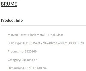 Pendul LED stil modern minimalist BRUME D-50cm