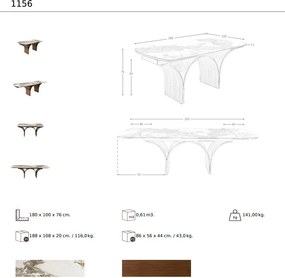 Masa extensibila deosebita design LUX Marble 180-260x100cm