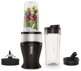 Blender vertical Ninja NINJA QB3001EUS, 700W, 2x470 ml, 18000 rpm, Fructe intregi, Negru/Gri