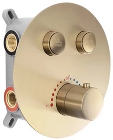 REA-P8551 - Set de duș LUNGO cu baterie termostatată încastrată, auriu periat