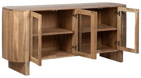 Vitrină în culoare naturală din lemn de acacia 180x80x40 cm Creel – Ixia