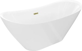 Mexen Lotos cadă de sine stătătoare 150 x 75 cm, albă, revărsare aurie - 52051507700-50