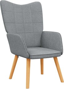 vidaXL Scaun de relaxare, gri deschis, material textil