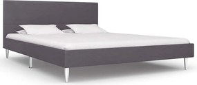 vidaXL Cadru pat fără saltea țesătură gri 135x190 cm