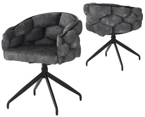 Set de 2 scaune din catifea, Gri | Aosom Romania