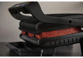 Gratar electric Tefal OptiGrill+ GC717810, 2000W, 6 programe, Acoperire antiaderenta Teflon, Ecran tactil, Smart grill, Max 240C, Negru