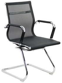 Scaun vizitator negru OFF 804 din mesh și cadrul cromat