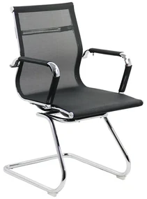 Scaun vizitator negru OFF 804 din mesh și cadrul cromat