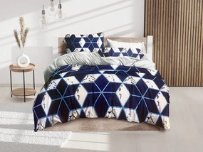 Lenjerie de pat microplus NAGYLO albastru + fata de perna 40 x 50 cm gratuit