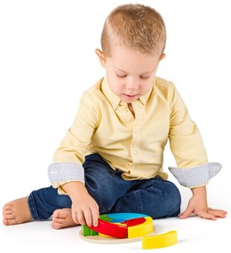 Puzzle Woody cercuri pliabile în culorile curcubeului