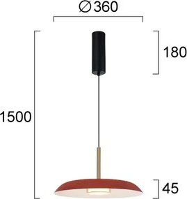 Lustră LED pe cablu NUDO LED/11W/230V 3000/4000/6000K roșie