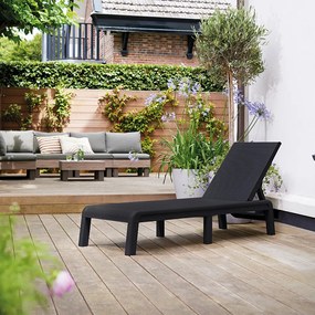 Șezlong Mallorca din plastic, grafit