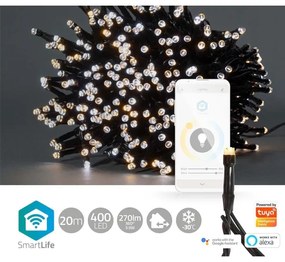 Nedis WIFILX02W400 - Șir LED Crăciun 400 LED/8 funcții 25m IP65 Wi-Fi Tuya