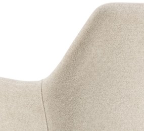 MAZZONI EXPORT VERA Bej (material Apia 453) / cadru bej - SCAUN MODERN ADÂNC TAPIȚAT DIN CHENILLE PENTRU SALON/LIVING LOFT