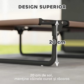 PawHut Pat Pliabil pentru Câini Mari cu Țesătură Tip Plasă, 107x61x20cm, Maro | Aosom Romania