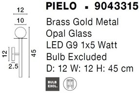 Aplica de perete design modern Pielo auriu
