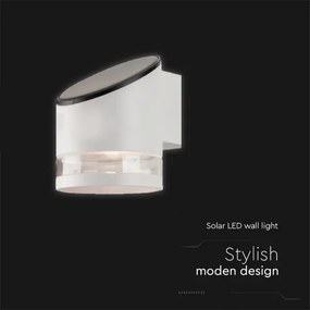 LED lampă solară de perete exterior 1W 3,7V 3000K IP54 1200mAh albă