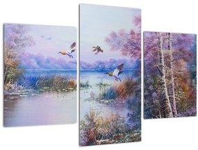 Tablou - Sosirea toamnei, pictură în ulei (90x60 cm)