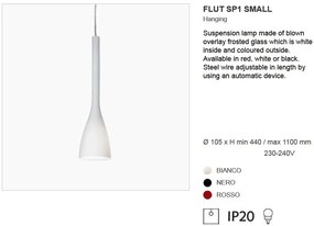 Pendul modern diametru 10,5 cm FLUT SP1 SMALL bianco 035697