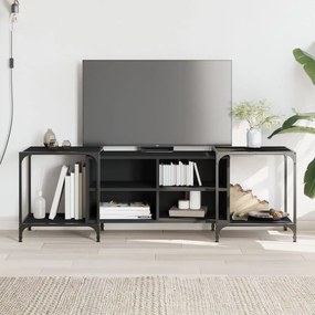 Comoda TV, negru, 153x37x50 cm, lemn compozit