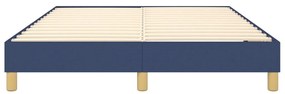 Cadru de pat box spring, albastru, 140x190 cm, textil Albastru, 25 cm, 140 x 190 cm