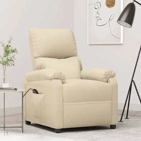 3073822 vidaXL Fotoliu rabatabil electric, crem, material textil
