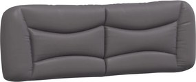 vidaXL Pernă pentru tăblie pat, Hvar, gri, 160 cm, piele artificială