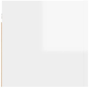 Noptiera, alb extralucios, 30,5x30x30 cm, PAL 1, Alb foarte lucios