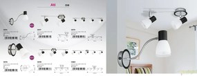 Aplica de perete,Plafoniera design modern, finisaj negru/crom, Ati 5977 RX