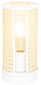 Lampă de masă orientală albă cu ratan 12 cm - Akira
