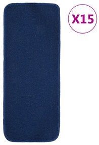 Covorașe de scări, 15 buc., bleumarin, 60x25 cm, dreptunghiular
