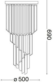 Lustră de cristal aplicată Ideal Lux CARLTON 12xE14/40W/230V crom