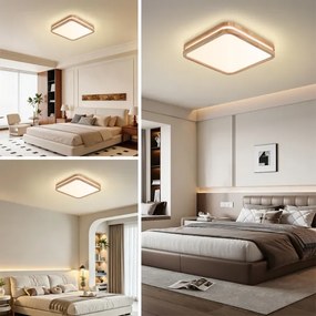 BRILAGI - Lampă LED dimabilă MOLINA SQUARE LED/48W/230V stejar 40x40 cm + telecomandă