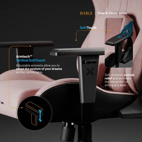 Scaun de gaming Diablo X.One Prime Normal size, Akira Pink